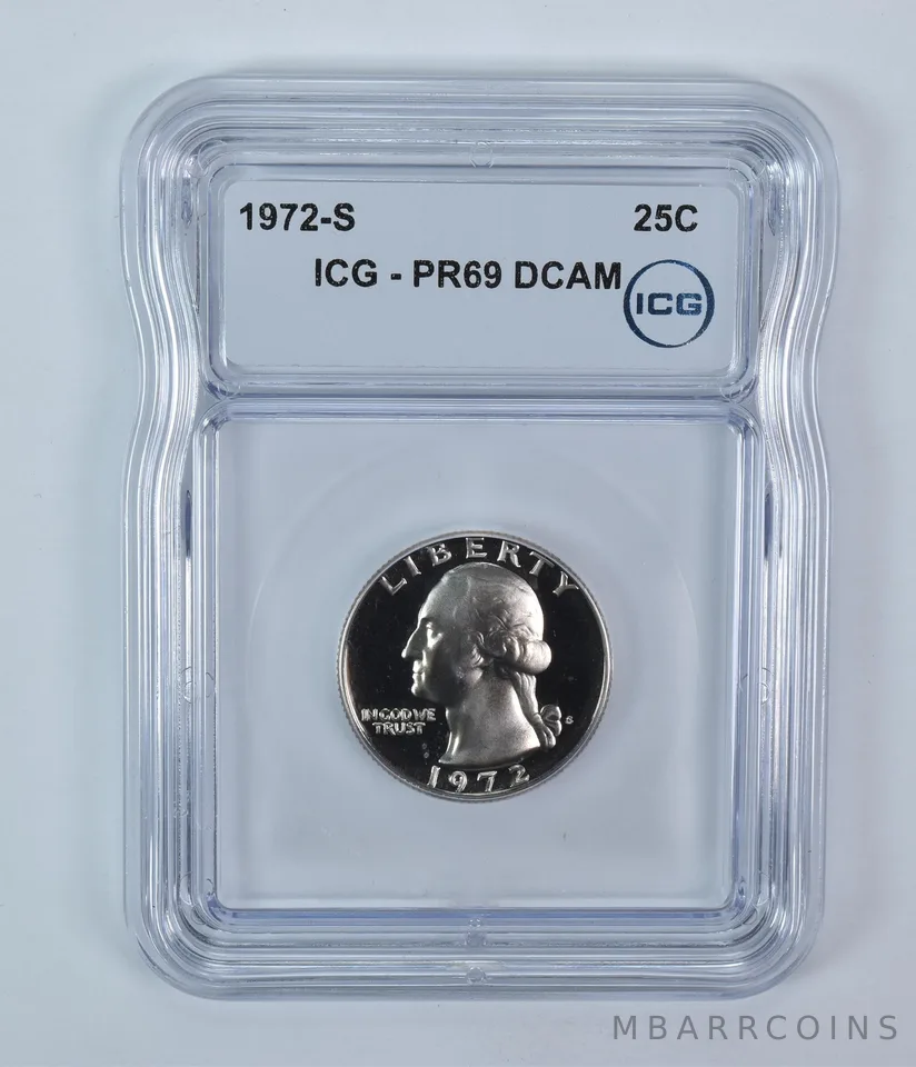 1972-S Washington Quarter PR69 DCAM ICG