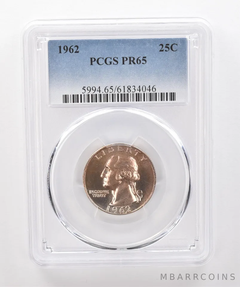 1962 Washington Quarter PR65 PCGS Beautiful Tone *1907