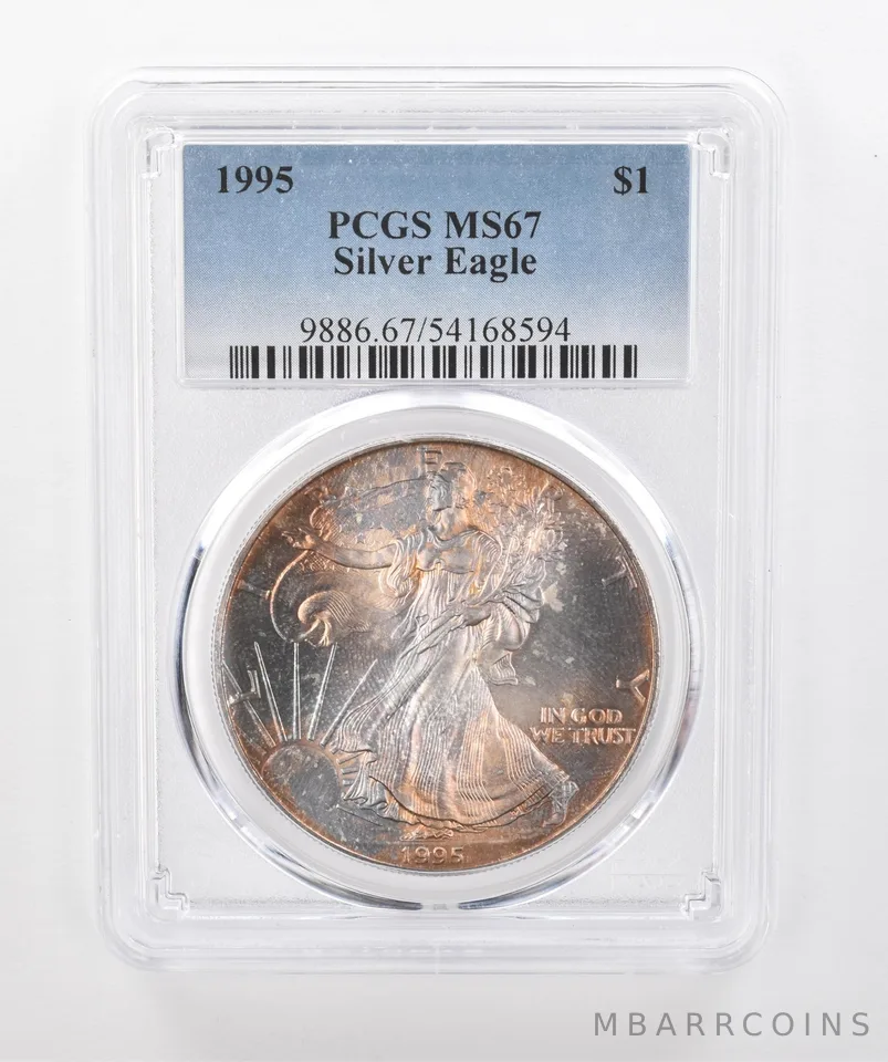 1995 American Silver Eagle MS67 PCGS Beautiful Tone *1504