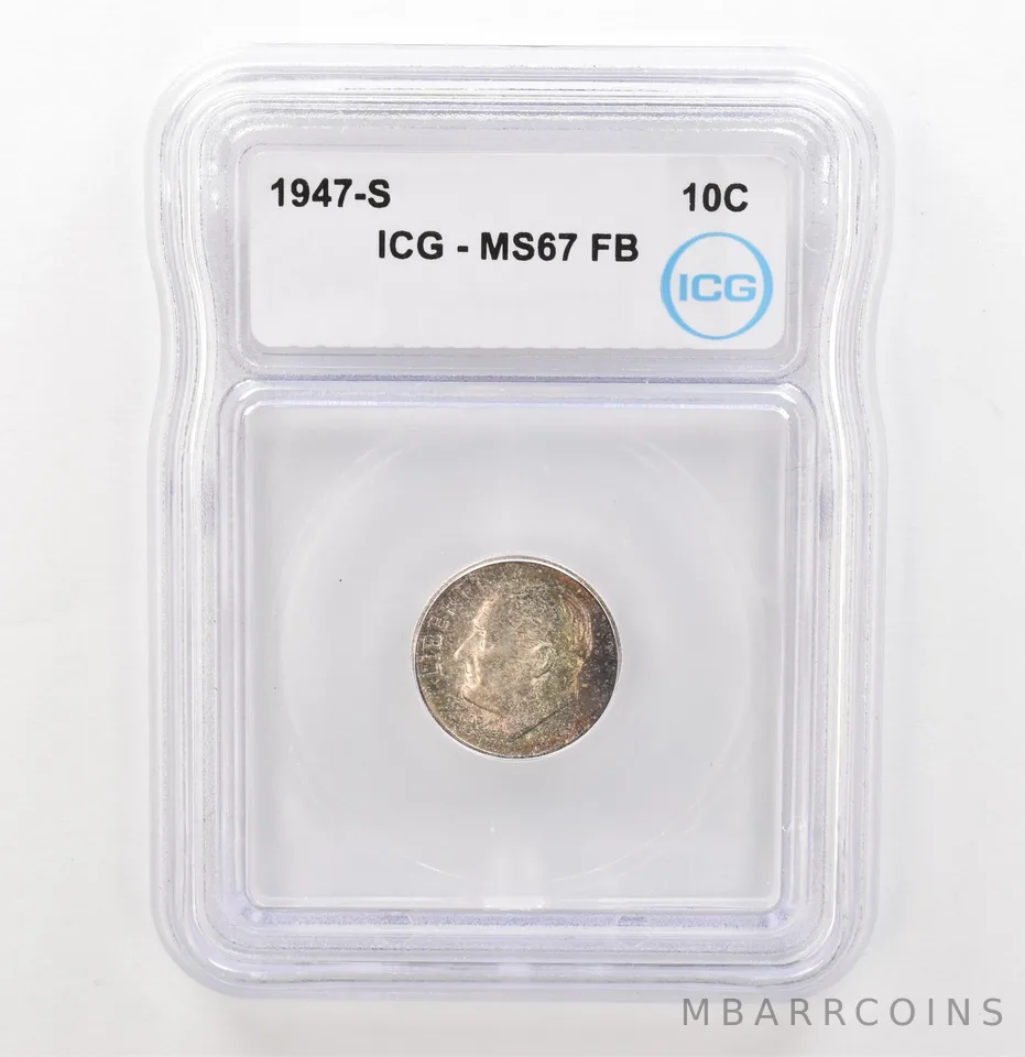 1947-S Roosevelt Dime MS67 FB ICG Beautiful Tone *3920
