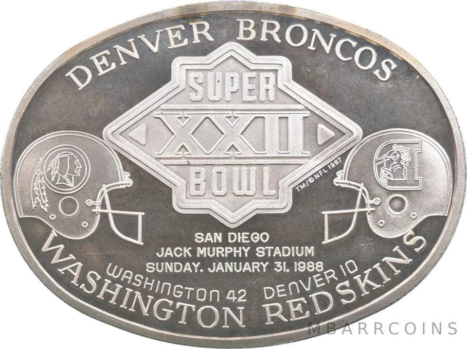 3 Oz Silver Denver Superbowl XXII San Diego *6036