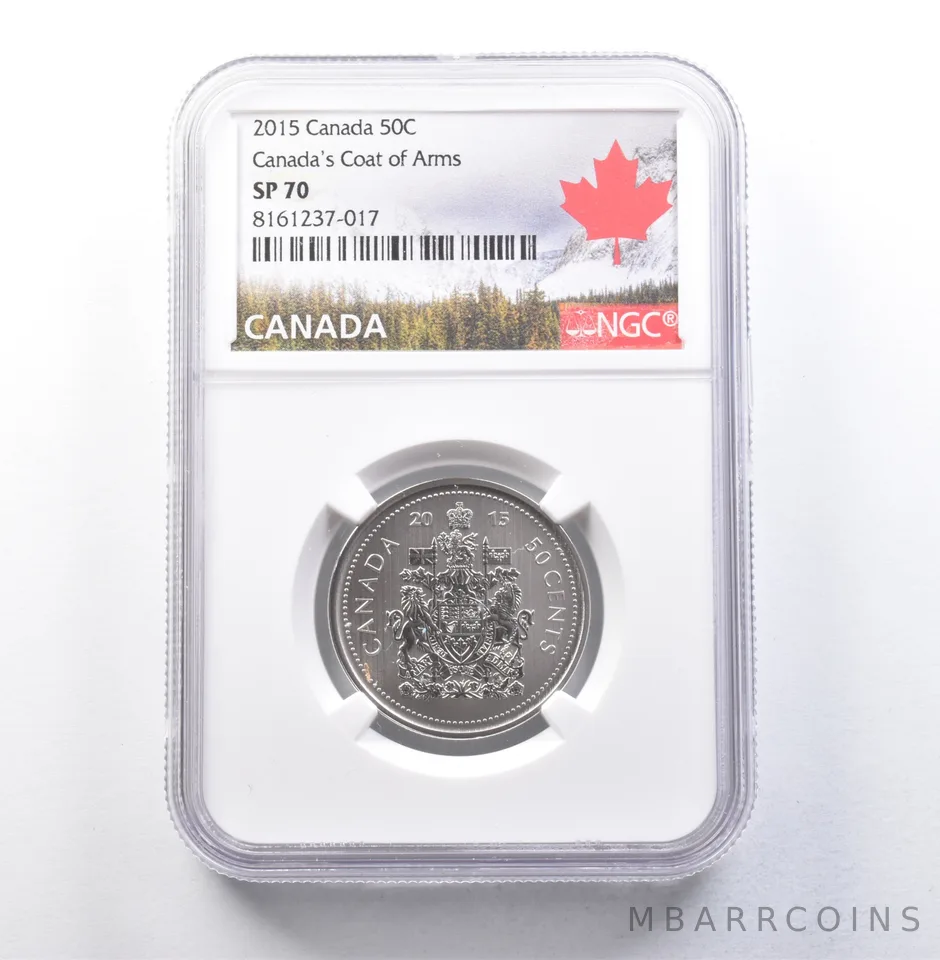 2015 Canada 50 Cents Coat Of Arms SP70 NGC a5926