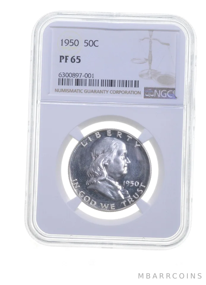 PF65 1950 Franklin Half Dollar - Graded NGC Frosty *5709