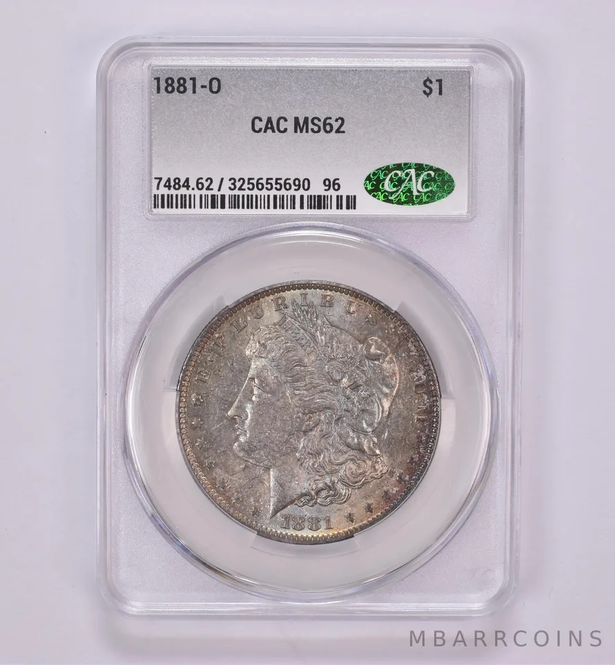 1881-O Morgan Silver Dollar MS62 CAC CACg Beautiful Tone *0454