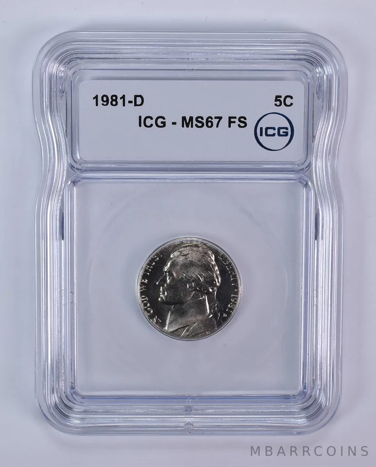 1981-D Jefferson Nickel MS67 FS ICG
