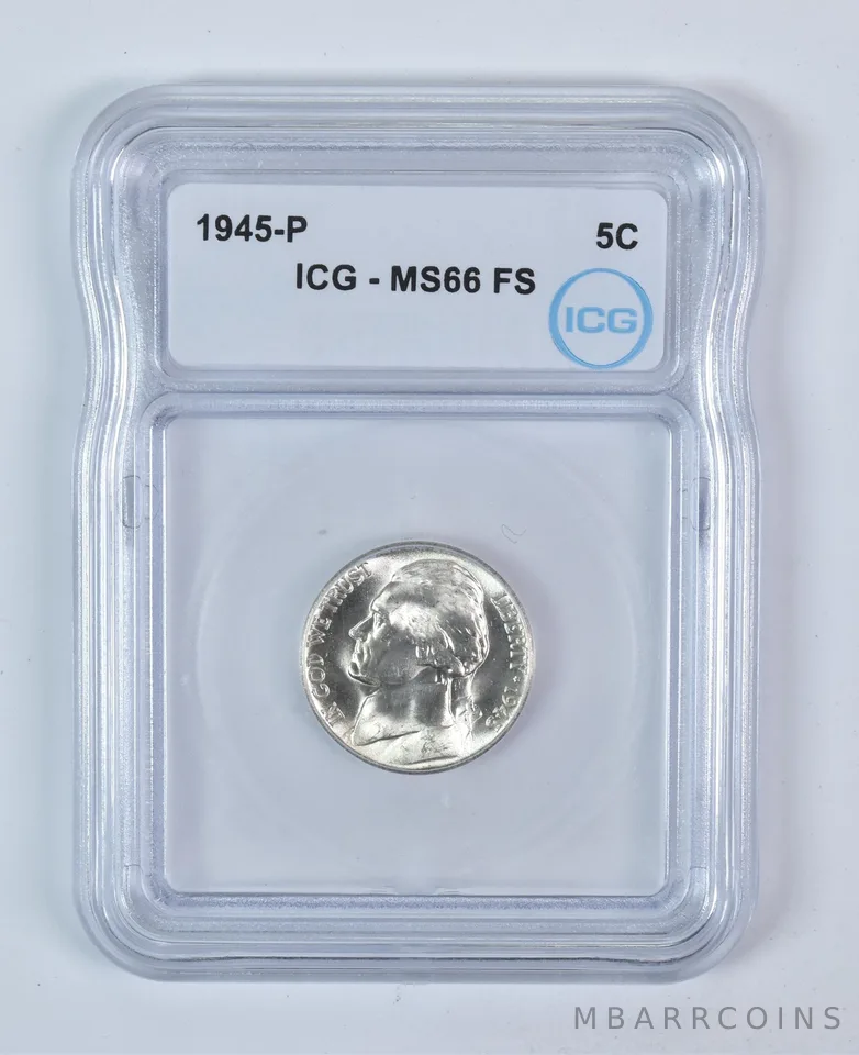 1945-P Jefferson Nickel MS66 FS ICG