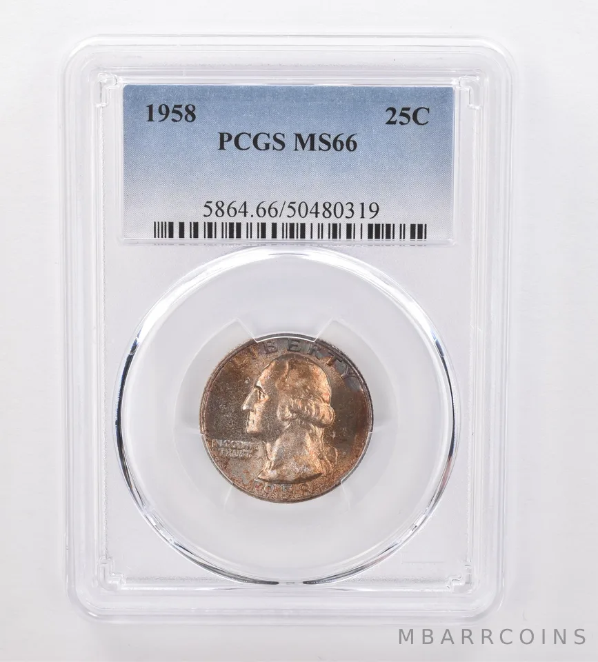 1958 Washington Quarter MS66 PCGS Beautiful Tone *0079