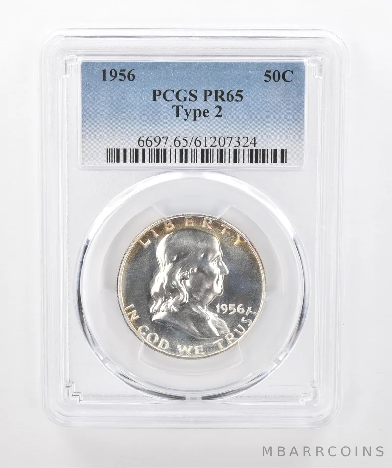 1956 Franklin Half Dollar Type 2 PR65 PCGS Peripheral Tone *1447