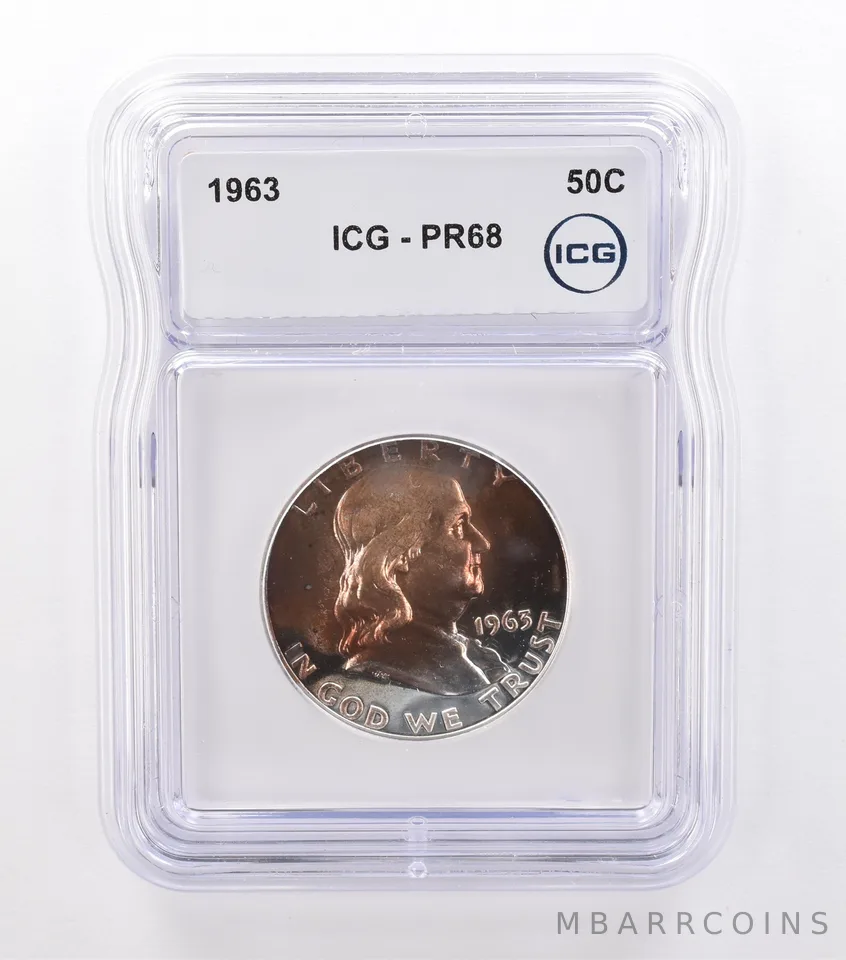 1963 Franklin Half Dollar PR68 ICG Beautiful Tone a9216