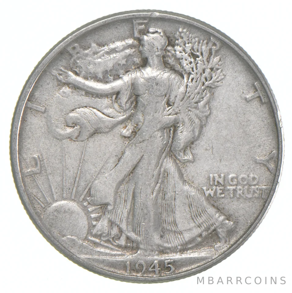 1945 XF Walking Liberty Half Dollar 90% Silver