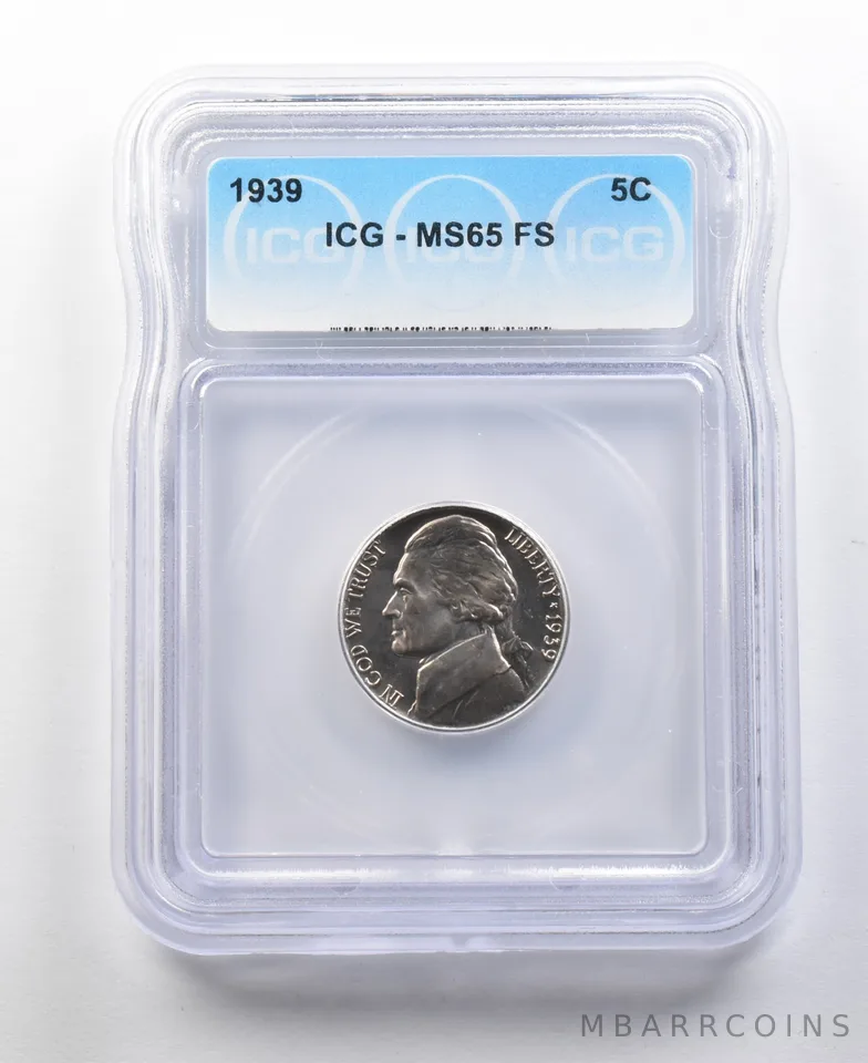 1939 Jefferson Nickel MS65 FS ICG *0302