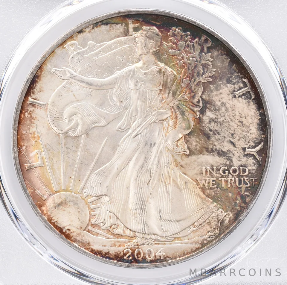 2004 American Silver Eagle MS65 PCGS Beautiful Tone *1468