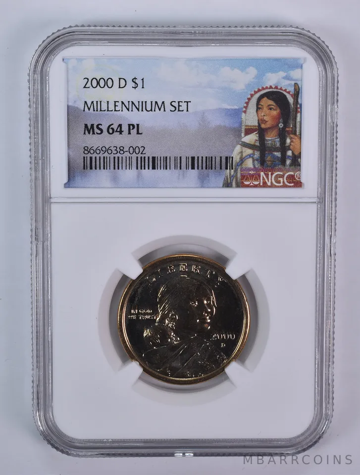 2000-D Sacagawea $1 Millennium Set MS64 PL NGC Special Label