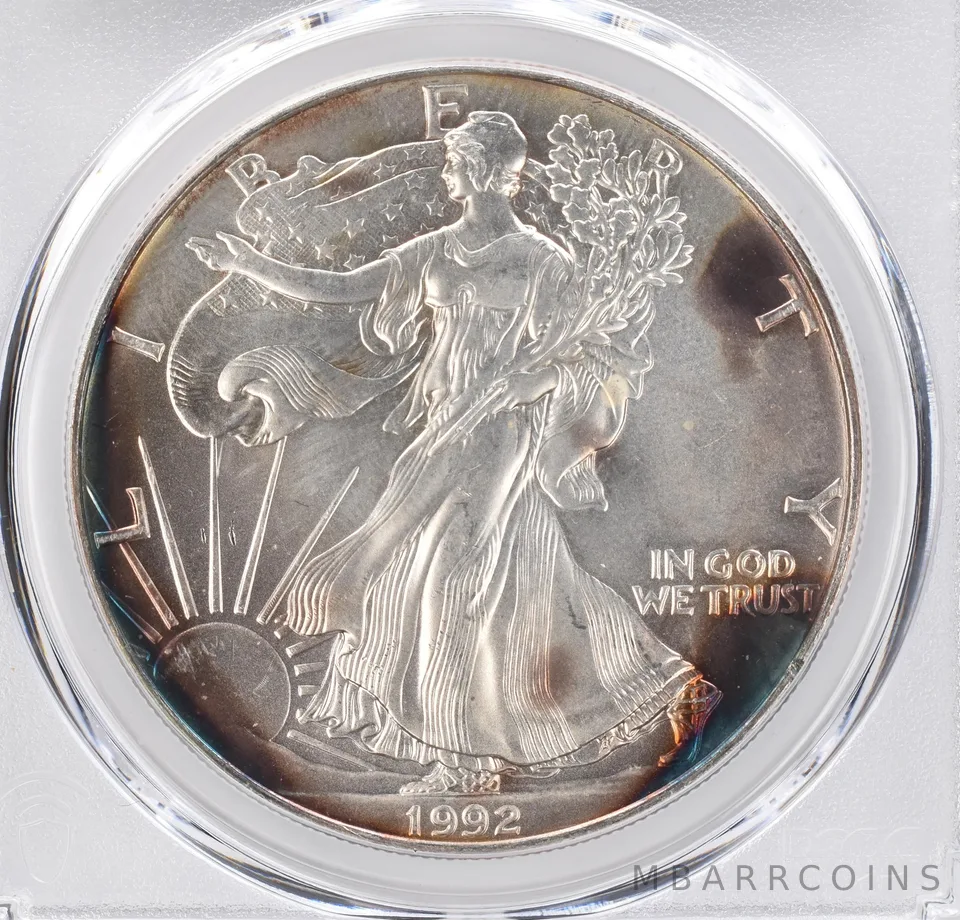 1992 American Silver Eagle MS68 PCGS Beautiful Tone *1233