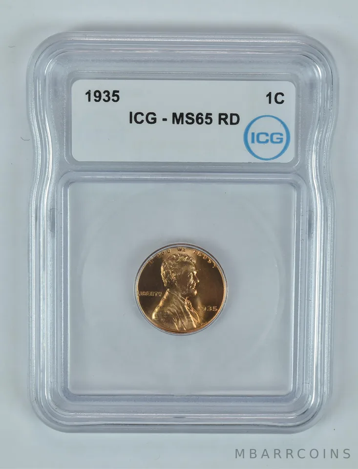 1935 Lincoln Wheat Cent MS65 RD ICG