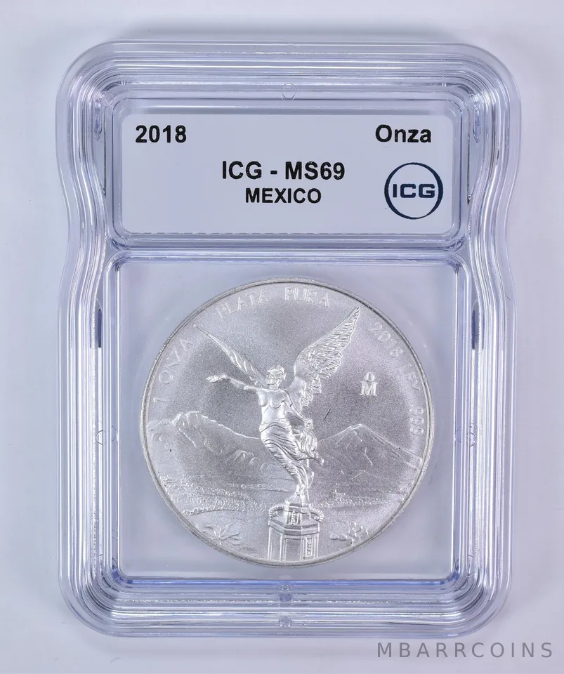 2018 Mo Mexico 1 Onza Silver Libertad MS69 ICG