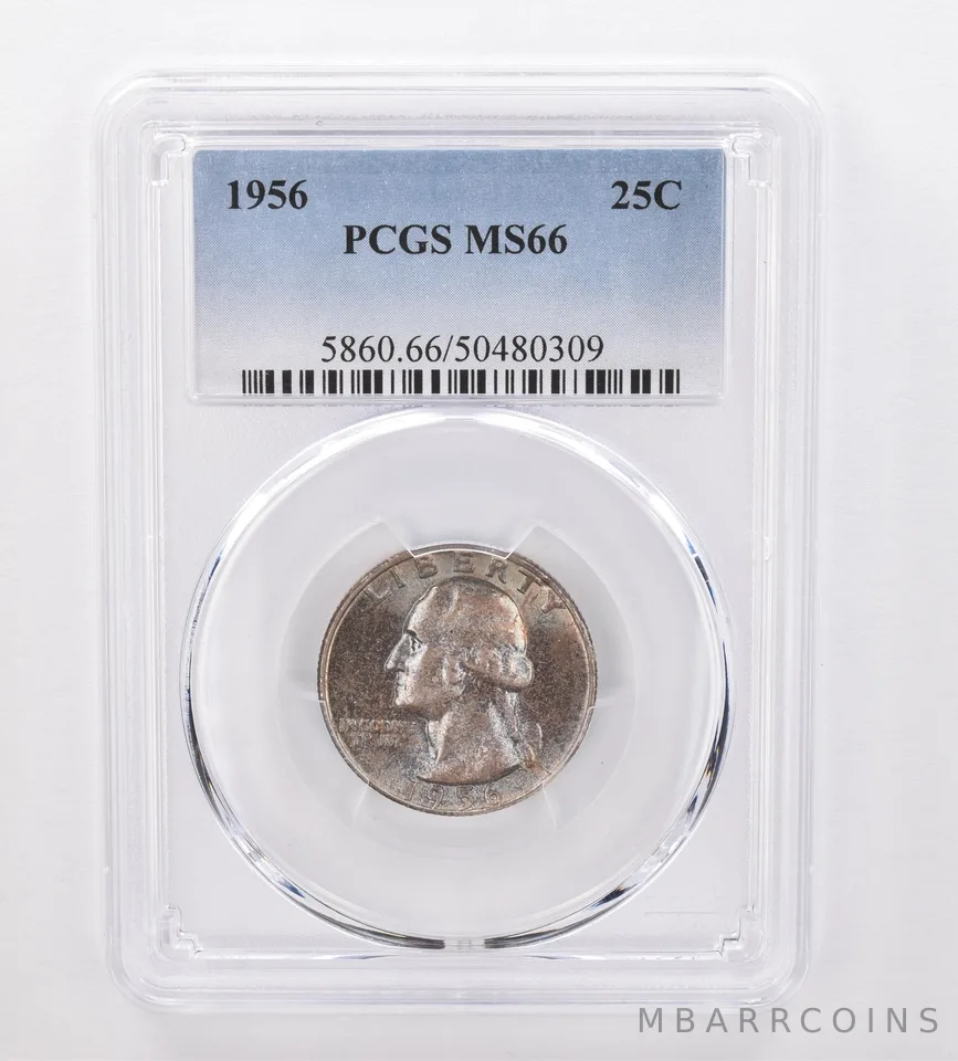 1956 Washington Quarter MS66 PCGS Beautiful Tone *0069