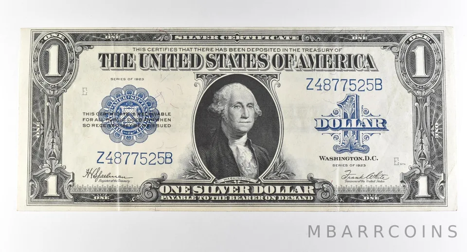1923 $1 Silver Certificate Large Note Blue Seal *3011