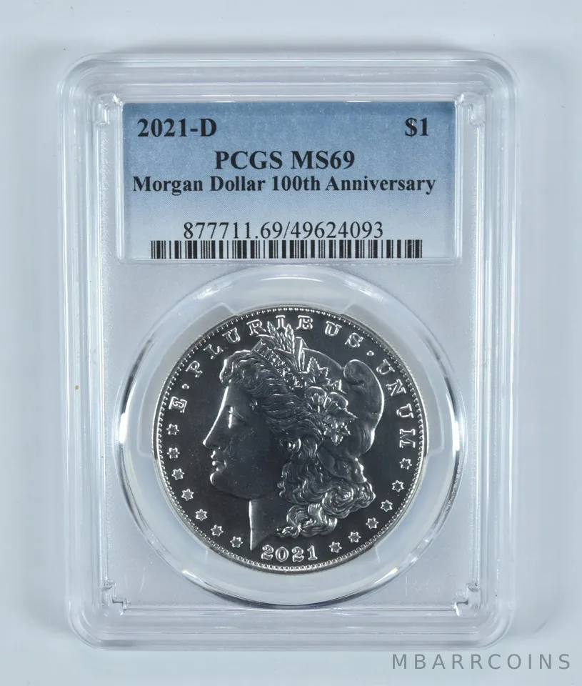 2021-D Morgan Silver Dollar MS69 PCGS Blue Label