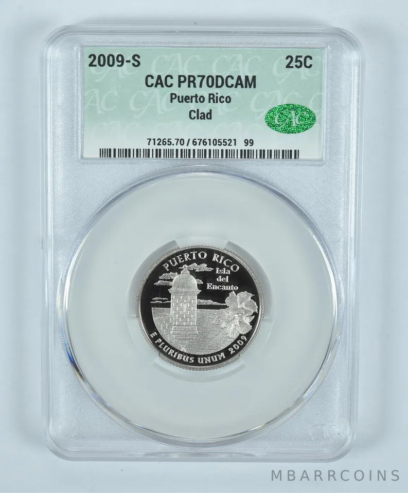 2009-S Washington State Quarter Puerto Rico CLAD PR70 DCAM CAC CACg