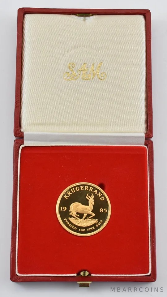 1985 South Africa Gold Krugerrand 1 Oz Gold Proof W/ Box *1087