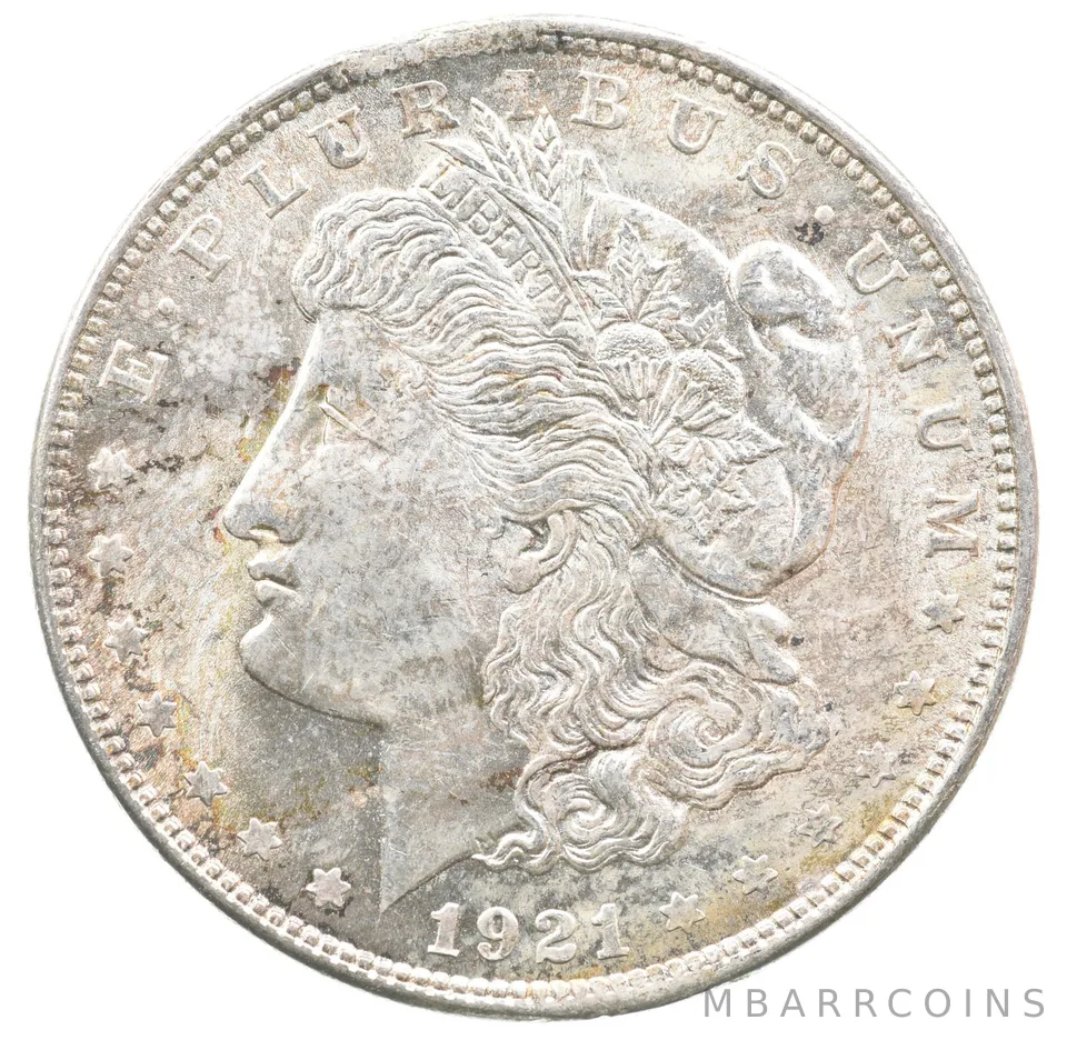 1921 Morgan Silver Dollar Clipped Planchet ERROR a6695