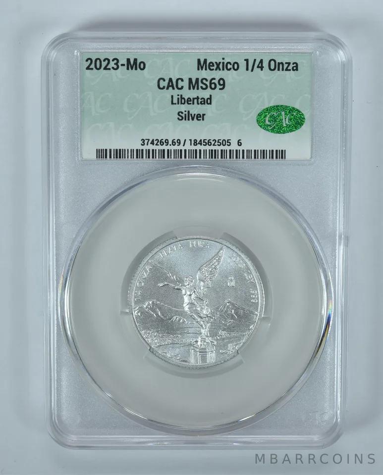 2023 Mo Mexico 1/4 Onza Silver Libertad MS69 CAC CACg