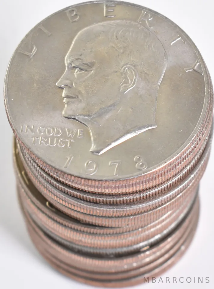 (20) 1978-P AU/BU/Unc Eisenhower Ike Dollar Clad Roll Lot