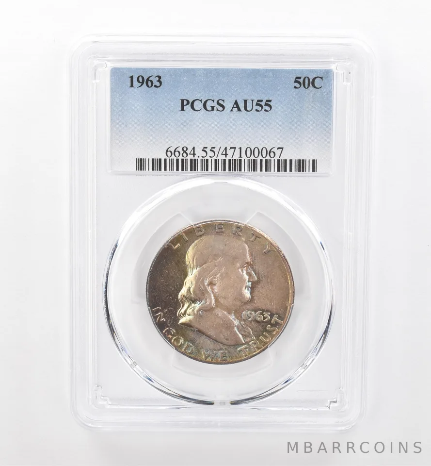 1963 Franklin Half Dollar AU55 PCGS Beautiful Tone *1850