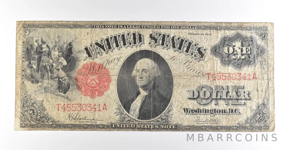 1917 $1 Legal Tender Large Note Red Seal *4526