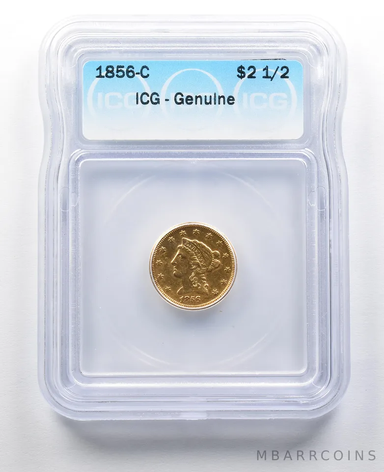 1856-C $2.50 Liberty Head Gold Quarter Eagle ICG Genuine a2073