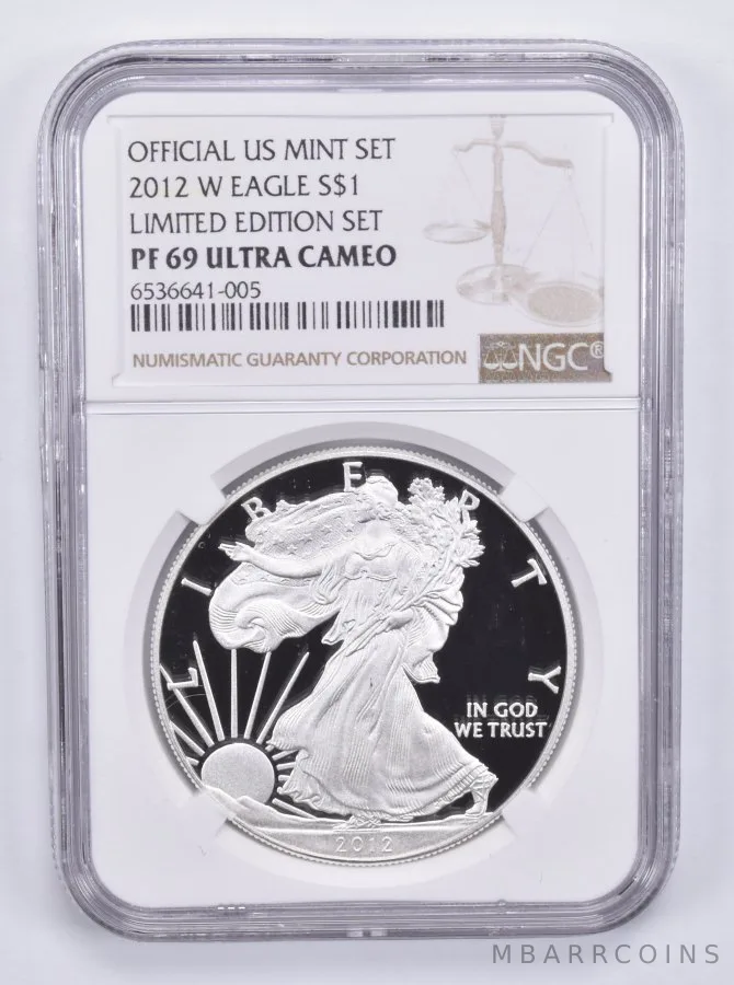 2012-W Silver Eagle US Mint Limited Edition Set PF69 NGC Brown Label
