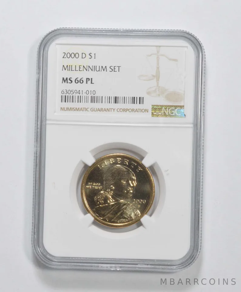 2000-D Sacagawea $1 Millennium Set MS66 PL NGC Brown Label