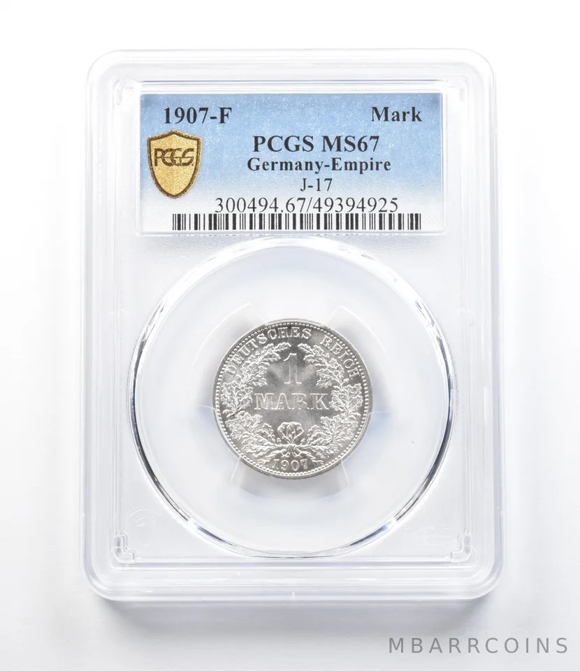 1907-F Germany Empire Mark J-17 MS67 PCGS *4241
