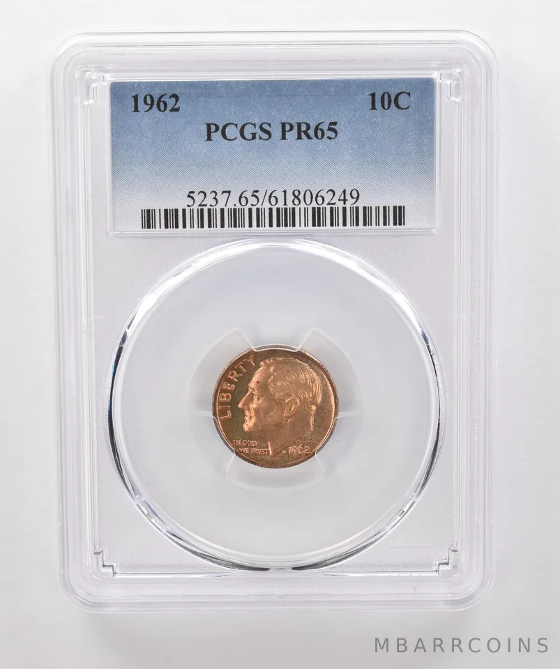 1962 Roosevelt Dime PR65 PCGS Beautiful Tone *1874