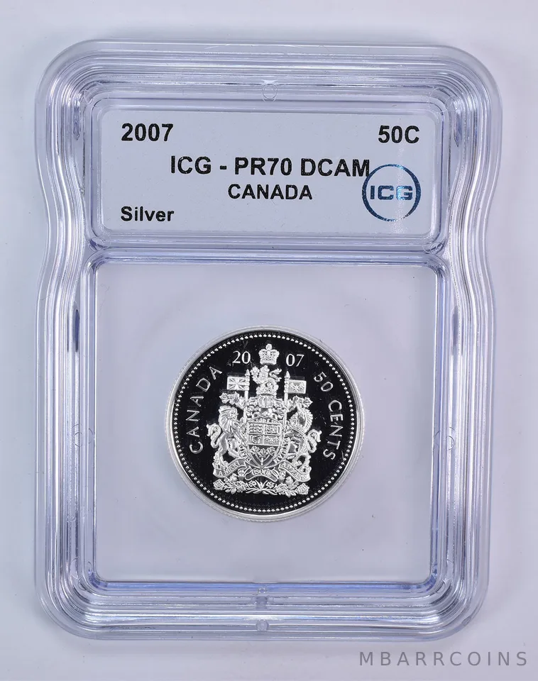 2007 Canada 50 Cents Silver PR70 DCAM ICG
