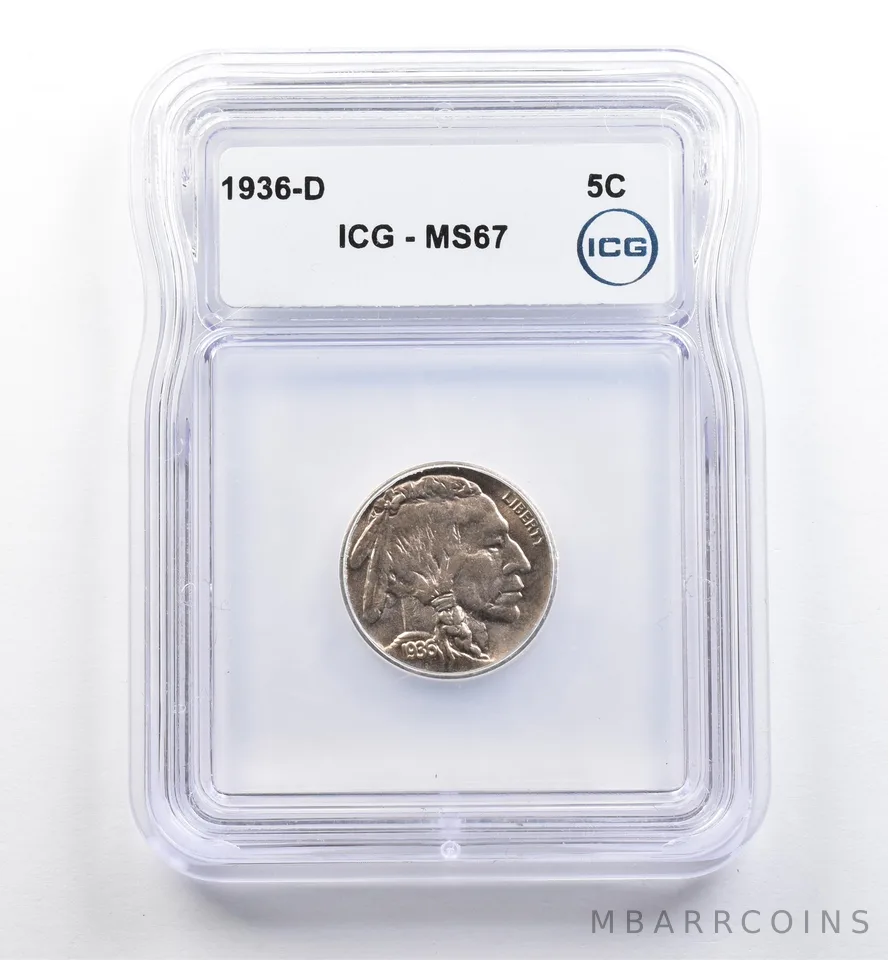 1936-D Indian Head Buffalo Nickel MS67 ICG *9965