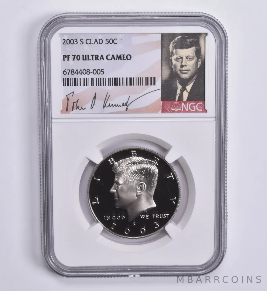2003-S Kennedy Half Dollar CLAD 50c PF70 UCAM NGC Special Lbl