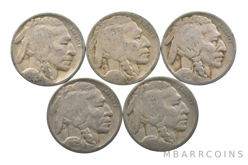 BETTER Lot 1929-D 1928-D 1927-S 1929-D 1928-S Buffalo Nickel Collection *131