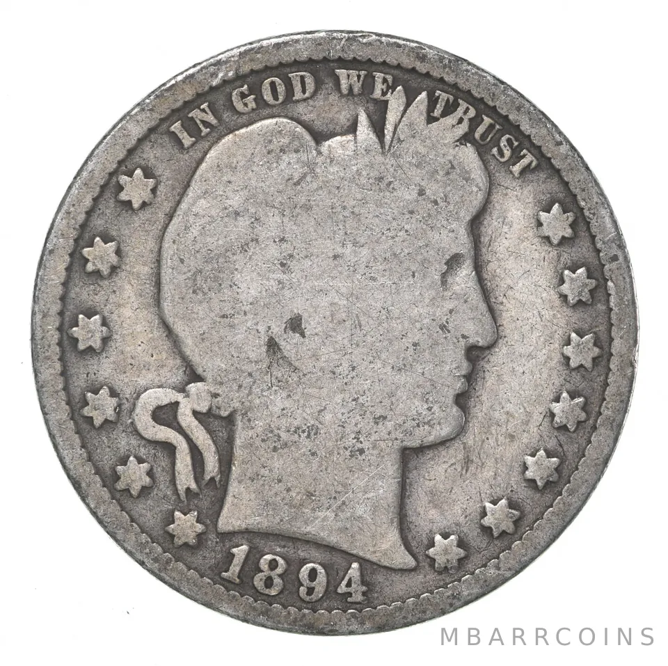 1894 Barber Quarter Average Circ