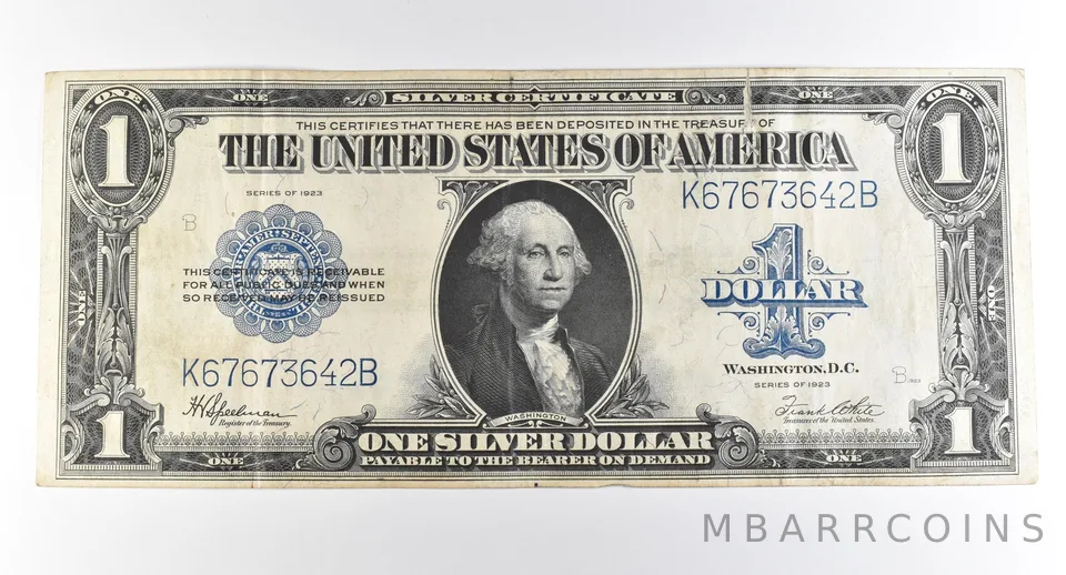 1923 $1 Silver Certificate Large Note Blue Seal *3685