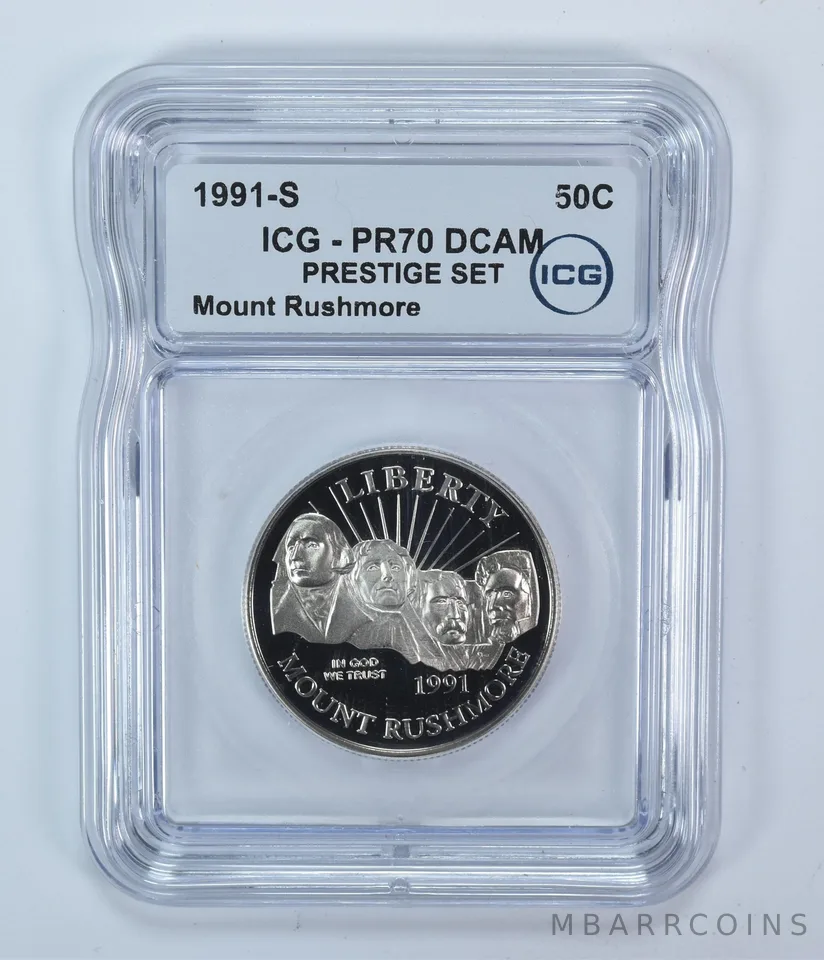 1991-S Mount Rushmore Commemorative Half Dollar Prestige Set PR70 DCAM ICG