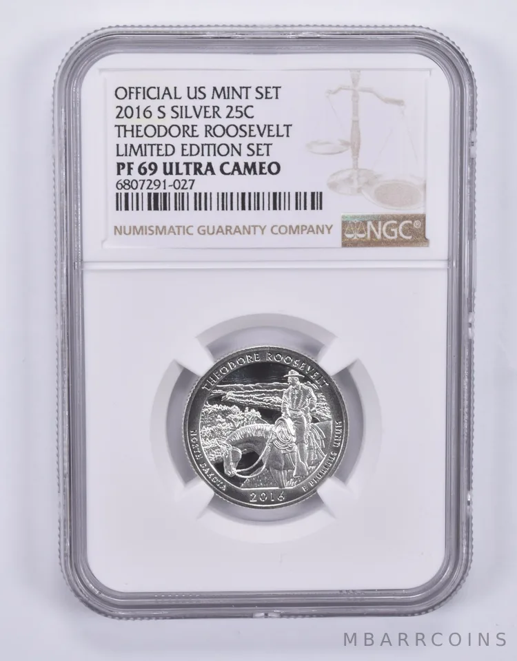 2016-S Quarter Silver Theodore Roosevelt Limited Edition Set PF69 NGC