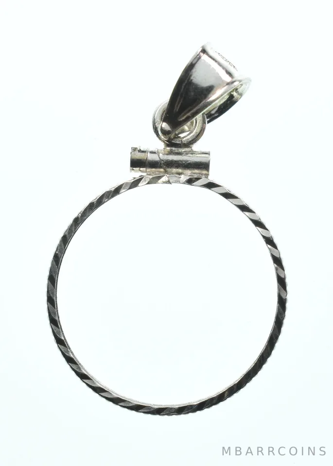 Sterling Silver 7.9 MM Coin Bezel Pendant Frame Edge *2363