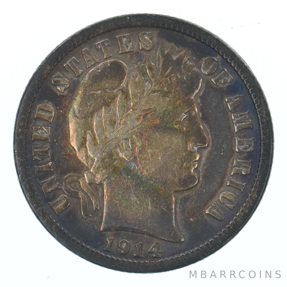 1914 Barber Dime Beautiful Tone *9530