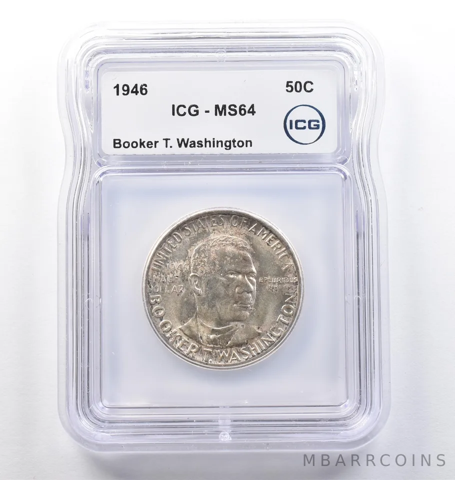 1946 Booker T Washington Commemorative Half Dollar MS64 ICG *0166
