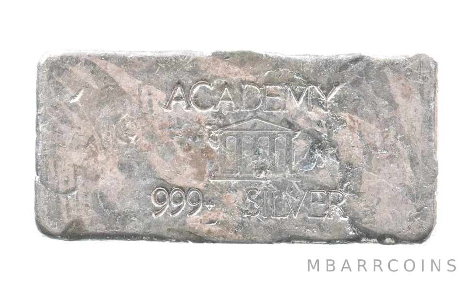 4.67 Troy Oz Silver Bar Academy Vintage Poured Loaf CSRCO Odd a2934