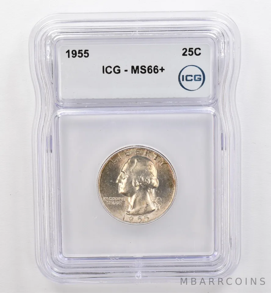 1955 Washington Quarter MS66+ ICG Beautiful Tone *9481