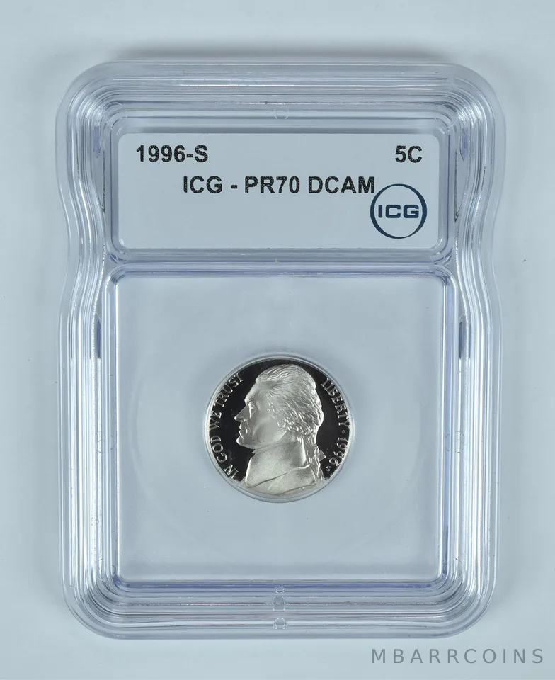 1996-S Jefferson Nickel PR70 DCAM ICG