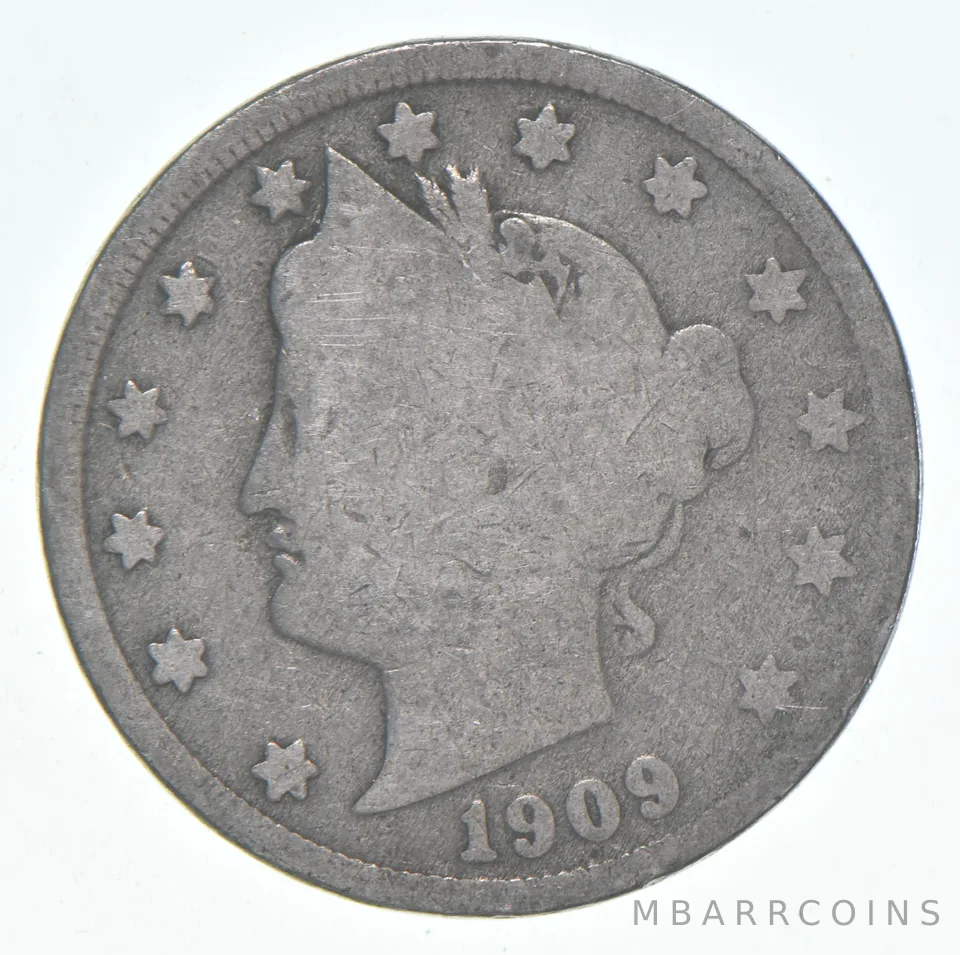 1909 Liberty V Nickel AC Average Circ
